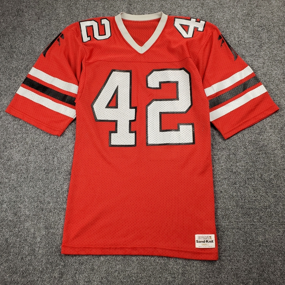 Vintage 80s Atlanta Falcons Jersey 42 Gerald Riggs Metalist Sand Knit Size Small
